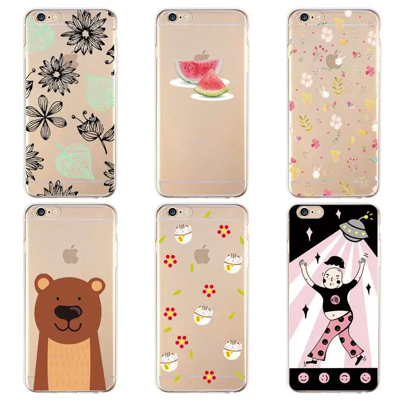Мягкий прозрачный чехол из ТПУ для iPhone 4/4S 5 5S 6 6plus 7 8 plus бесплатная доставка |