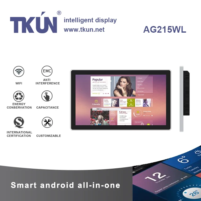 TKUN 21 5 дюймовый емкостный многосенсорный аппарат все в одном android одном. AG215WL|Мини