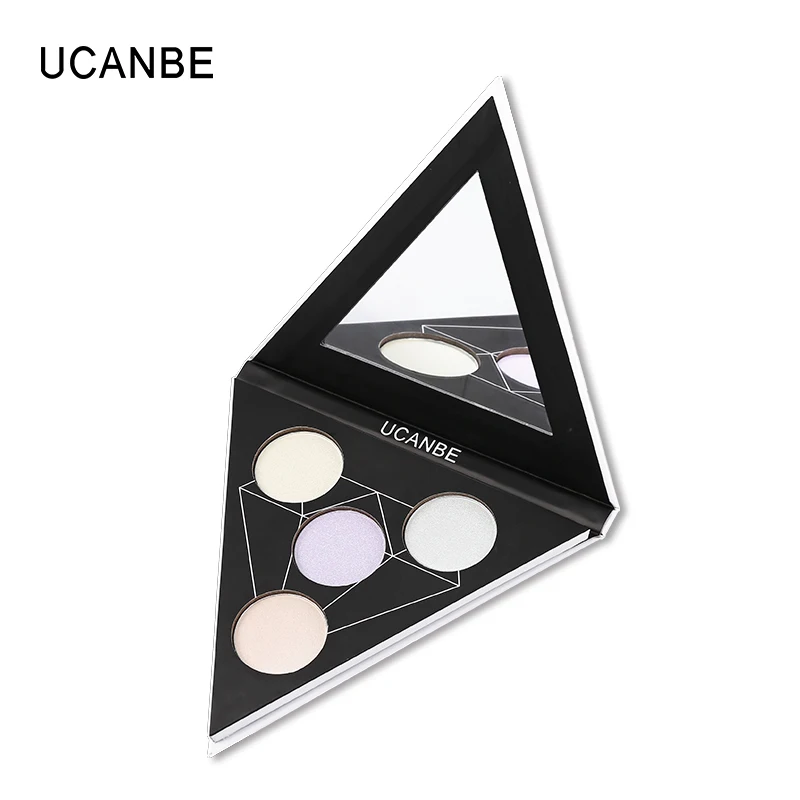UCANBE Макияж Треугольник блеск Тени для век Палитра Shimmer Eye тени для век, хайлайтер осветитель Небесный оттенок светящийся набор
