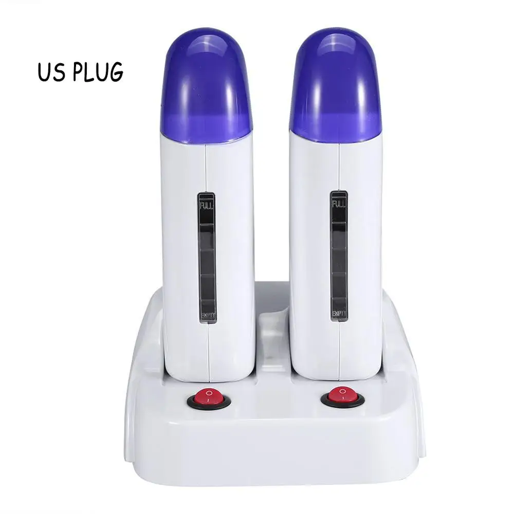 Double US Plug Нагреватель воска для депиляции, роликовый нагреватель, для мужчин и женщин, для удаления волос на теле, восковой нагреватель+ инструмент для ухода за телом для депиляции воска - Цвет: Double US Plug