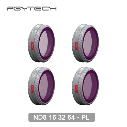 ND-8 16 32 64-PL PGYTECH 4 штуки профессиональный набор фильтров ND4 ND8 ND16 ND32 ND4/8/16/32-PL для Mavic 2 Zoom Камера Дрон оригинальные аксессуары - Цвет: ND-8 16 32 64-PL
