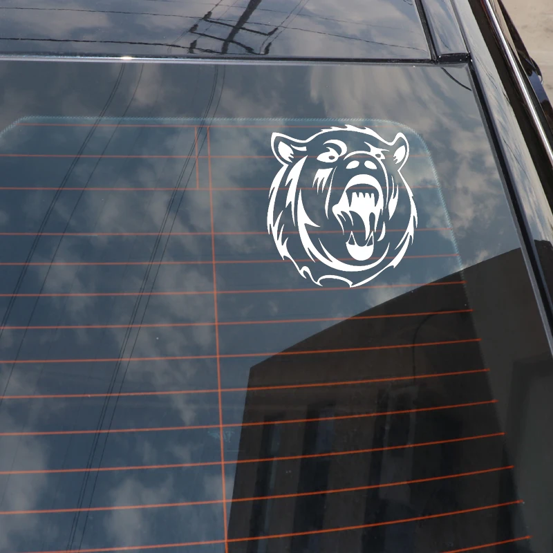 YJZT 13*14.1CM Angry Polar Bear Head Animals Car Sticker Bumper Window Decoration Accessories Vinyl C12-0456 | Автомобили и