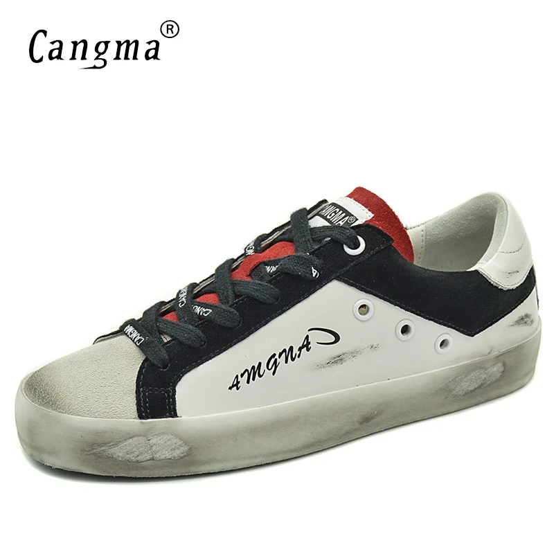 Женские кроссовки из натуральной кожи CANGMA Белые Повседневные замшевые туфли на