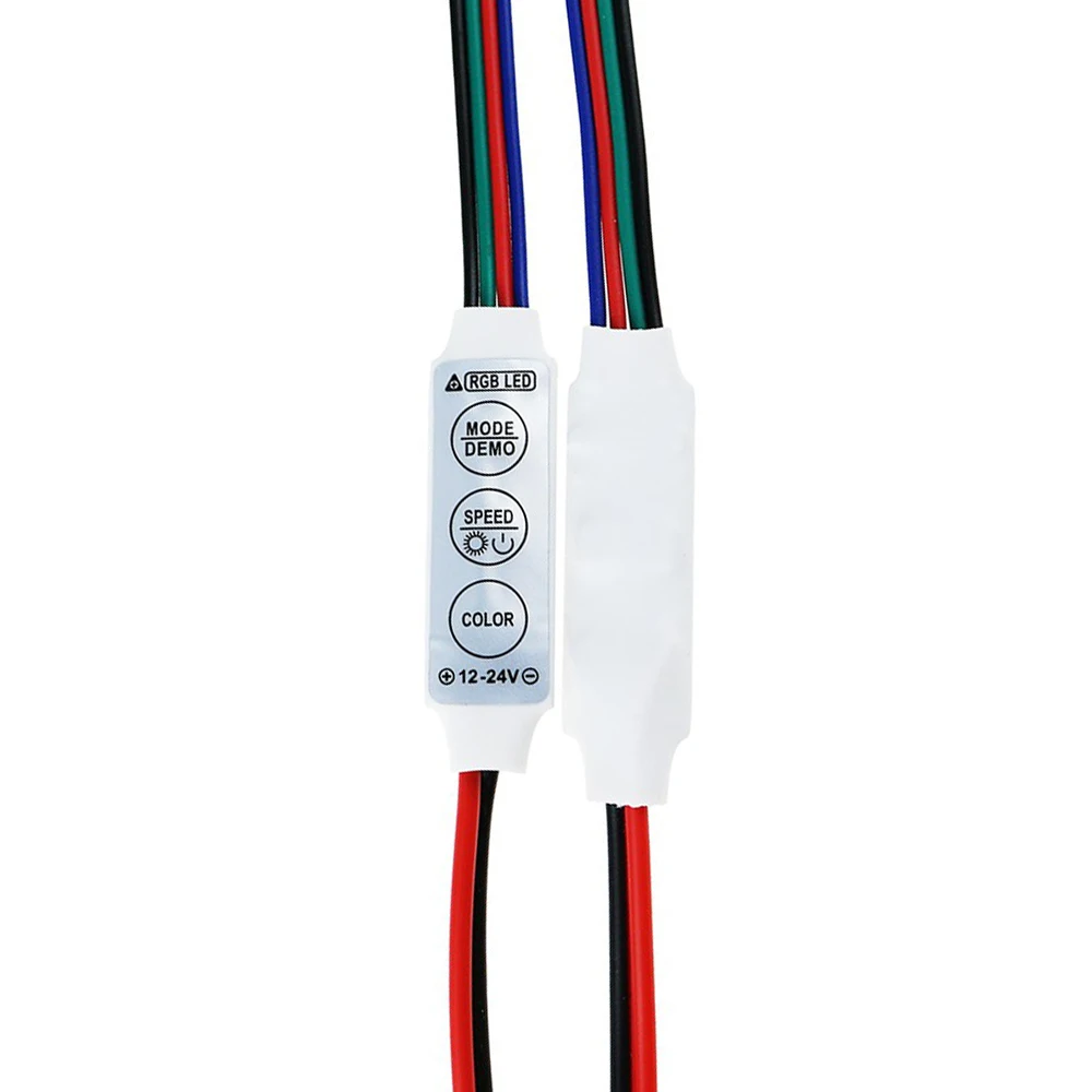 10 шт. RGB контроллер DC12V Мини светодиодный полосы Диммер для 5050 3528 светильник