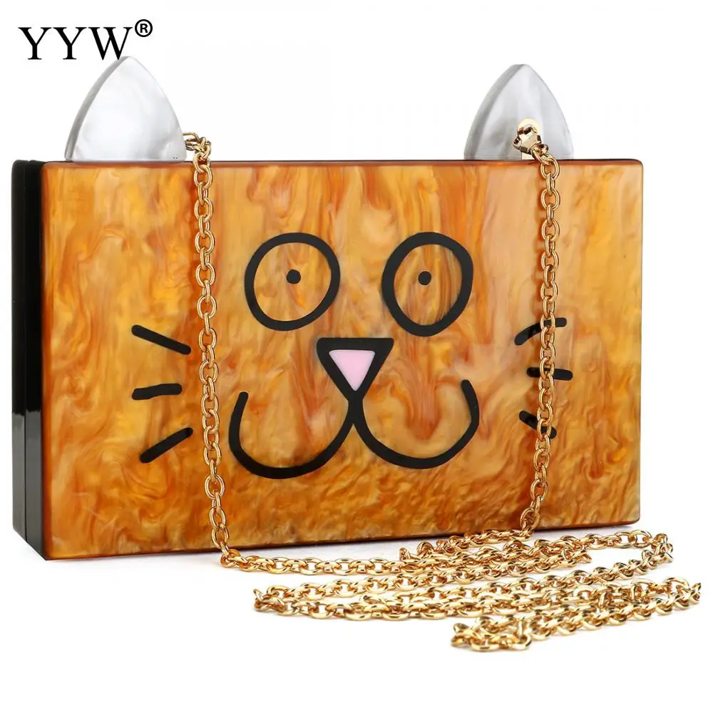 Акриловая модная дизайнерская вечерняя сумка клатч женская на плечо с цепочкой