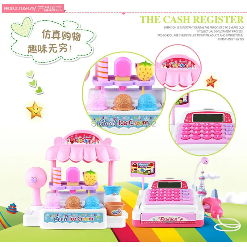 Игровой домик кассовый аппарат магазин мороженого brinquedo menina kids kichen набор cozinha de