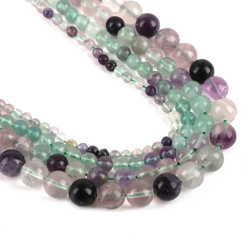 Nicebeads натуральный камень красочный флюорит круглые свободные бусины 15 дюймов