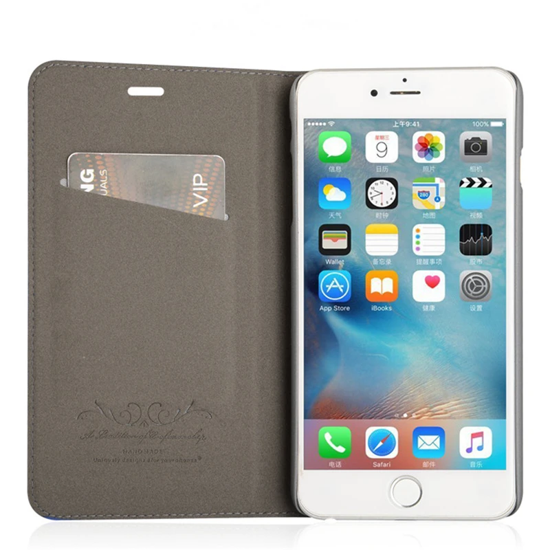 Чехол бумажник со слотами для карт чехол книжка на заднюю панель iPhone 8 7 6s 6 Plus флип