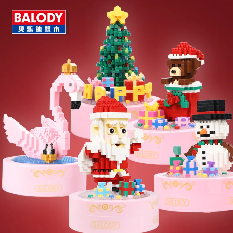 

Balody Mini Blocks DIY Assembly Brick Toys for Children Christmas Gifts Educational Toy Santa Claus Xmas goods 16110