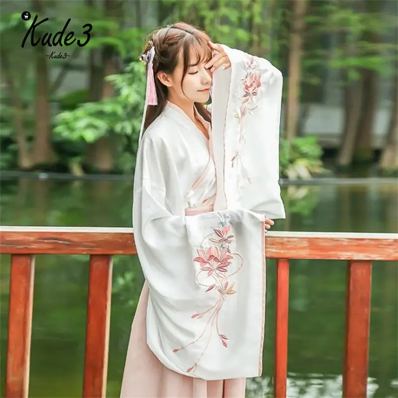 Скидка на праздник! Новая традиционная юбка Hanfu с вышивкой и большими рукавами