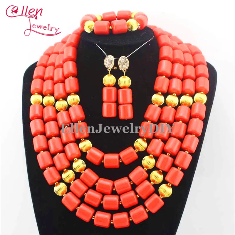 Набор ювелирных изделий из африканских коралловых бусин нигерийские бусины