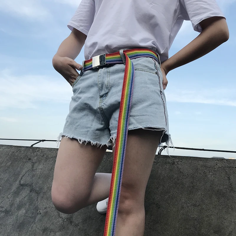 Ремень для влюбленных ремень пары тонкий холщовый мужчин и женщин пояс железная