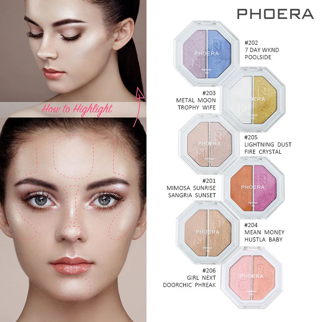 Ladies Eyeshadow Makeup Two-tone Make Up Shimmer Cream Face Highlight Cosmetic Palette de sombra sombras ojos HOT |