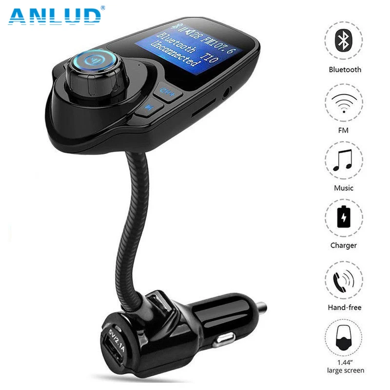 Новый ANLUD Bluetooth автомобильный FM трансмиттер MP3 плеер с ЖК дисплеем и разъемом USB