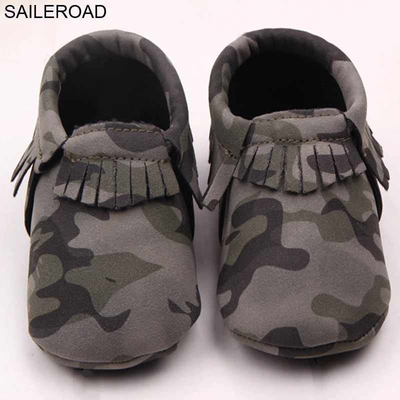 SAILEROAD/0-18Month модная обувь из искусственной кожи, для детей, для тех, кто только начинает ходить, мокасины для новорожденных детская обувь для камуфляж Цвета обувь для мальчиков