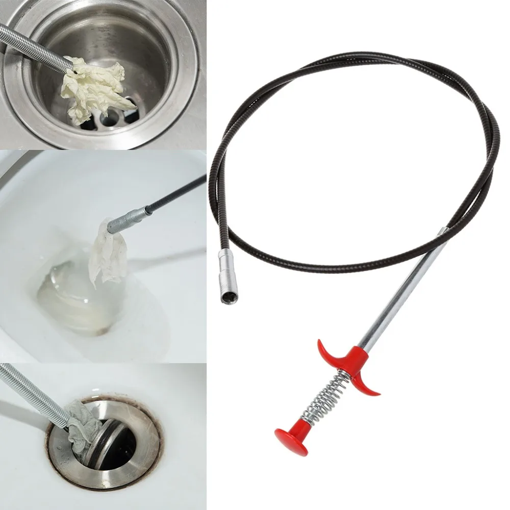 

Flexible Pick Up Tool Long Spring Claw Grip Toilet Kitchen Sewer Cleaning Supply