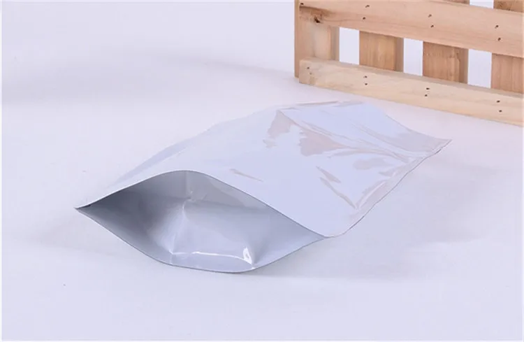 Оптовая продажа Глянцевая белая алюминиевая фольга Ziplock мешок закуска печенья