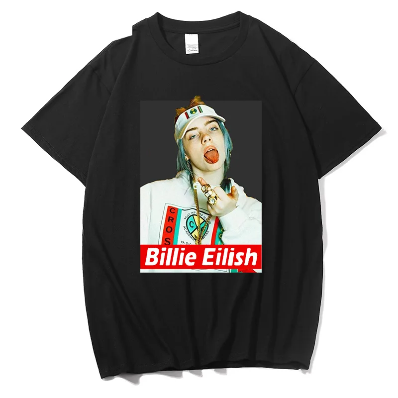 Billie eilish футболка Для мужчин хип-хоп Костюмы мужской Забавные футболки короткий