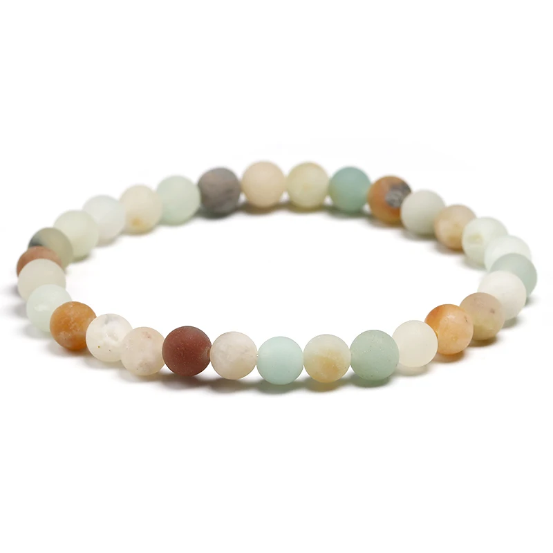 Браслет из матового лазурита растягивающийся 6 мм драгоценное украшение природного камня браслет амазонита