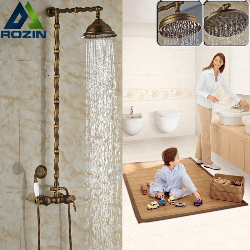 Набор смесителей для душа в стиле ретро настенный кран горячей и холодной воды