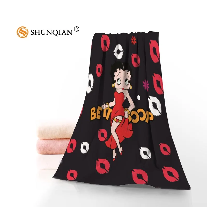 Betty Boop микрофибры Ткань современный Уход за кожей лица Полотенца/Для ванной Полотенца Размер 35 x75cm, 70x140 см Поддержка пользовательские Дизайн - Цвет: Сливовый