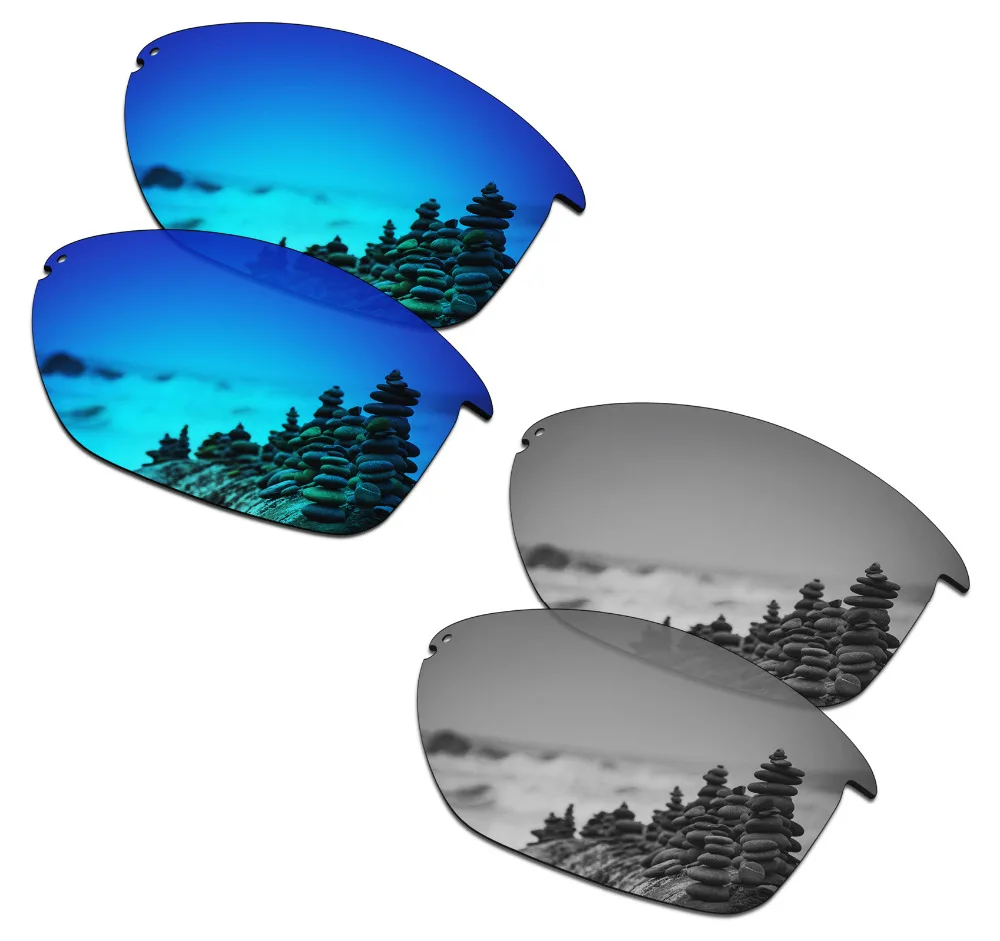 

SmartVLT 2 Pairs Polarized Sunglasses Replacement Lenses for Oakley Unstoppable Ice Blue and Silver Titanium