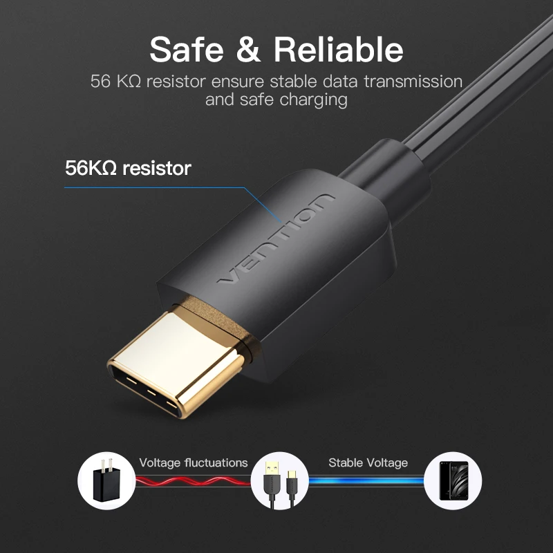 Vention Тип C кабель USB 3A для samsung S9 S8 быстрой зарядки передачи данных Xiaomi Mi6 nintendo