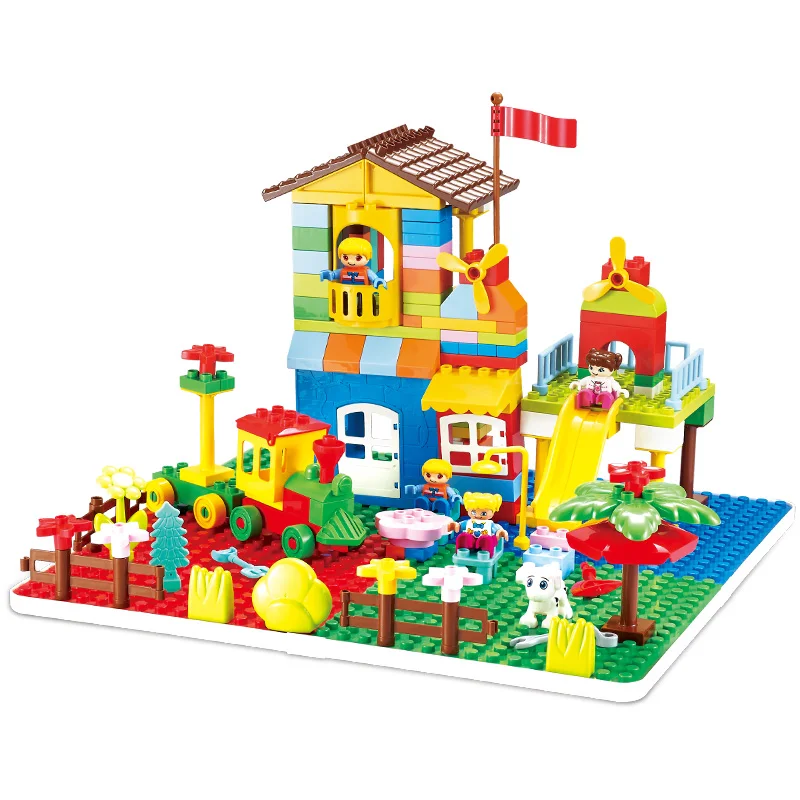 Строительные блоки Duplo 168 шт. DIY парк образование игрушки в сборе девушки подарки