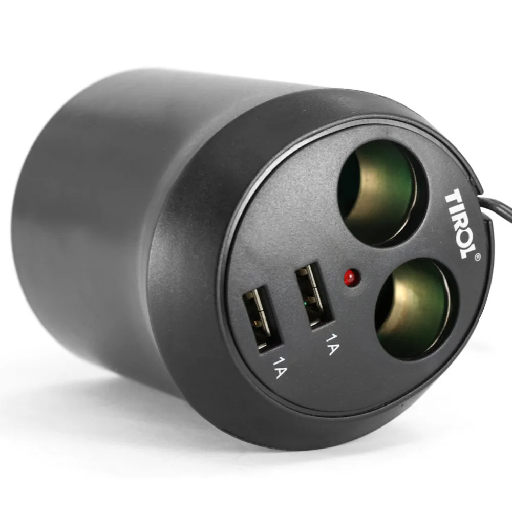 Tirol T16313a Новый 12 В 2 путь с USB подстаканник авто сигареты Splitter легче адаптер питания