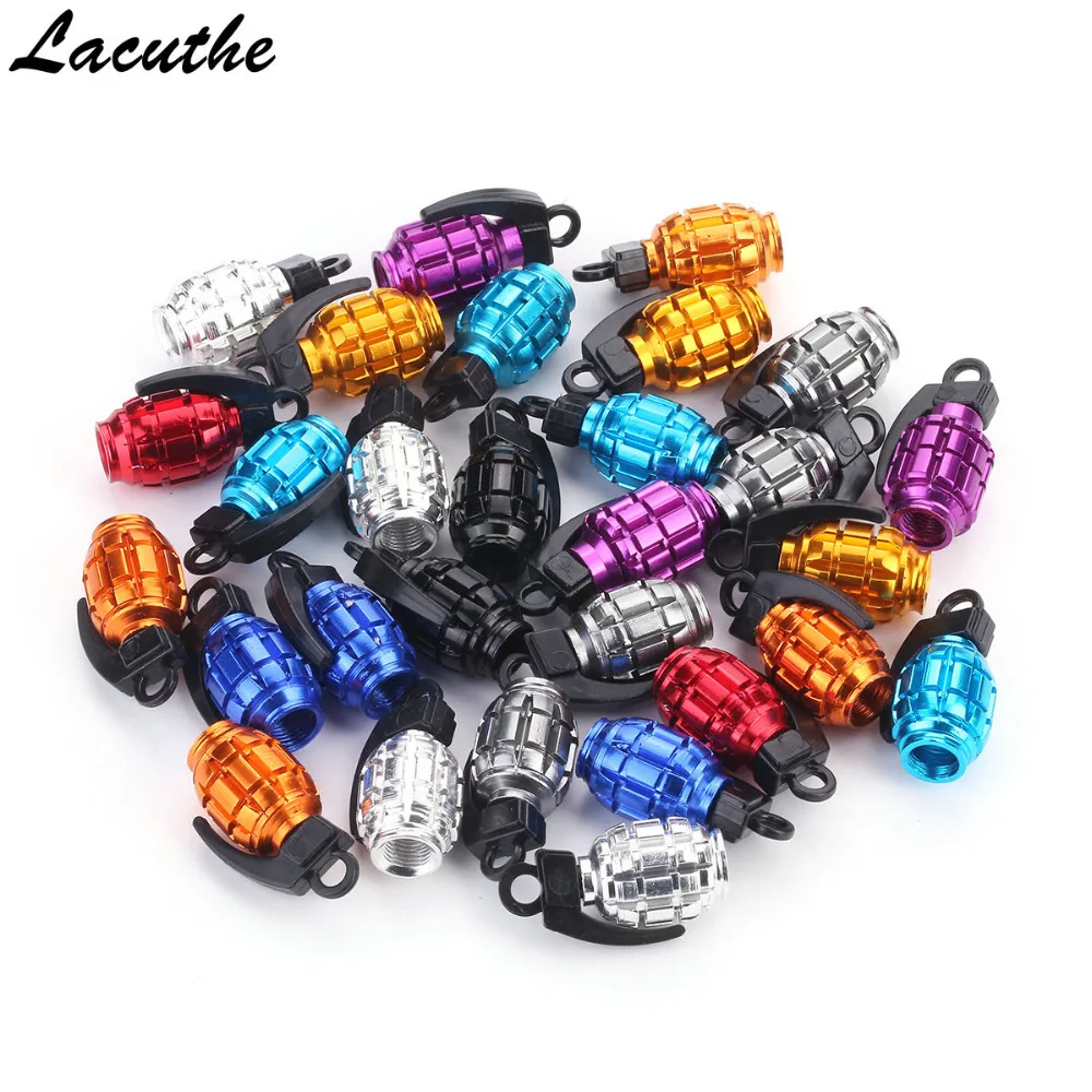 

4Pcs/Lot Car Truck Motorcycle Accessories Bike Valve Cap Grenade Design Aluminum Alloy Car Tire Wheel Valve Stem Caps