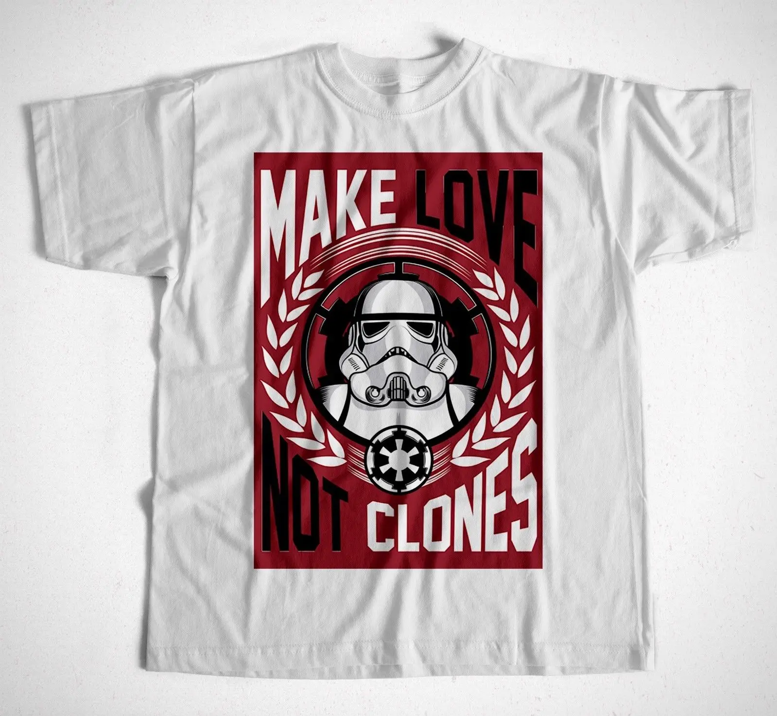 Футболка Make Love Not Clones 2 S 4XL Звездные войны Дарт Вейдер Trooper Boba Fett Fun Youth с круглым