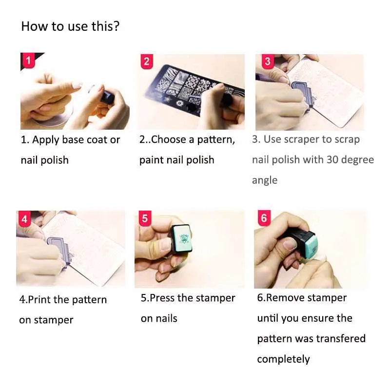Трафаретная пластина из нержавеющей стали для штамповки ногтей с изображением