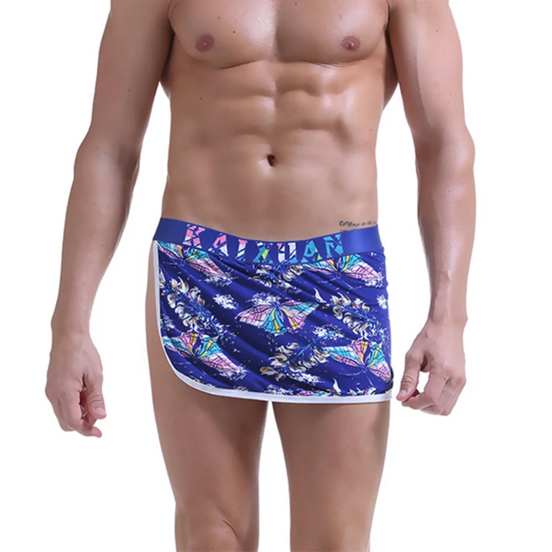 Боксеры шорты бандаж для мужчин сексуальные G String с принтом сетка шелк пениса