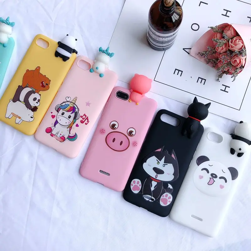5A 6A 4X etui Xiaomi Redmi 6A 5A S2 4X чехол Kawaii 3D Медведь Единорог на для Xiaomi Redmi 5 Plus Note 4 4x 5a Prime чехол Capa