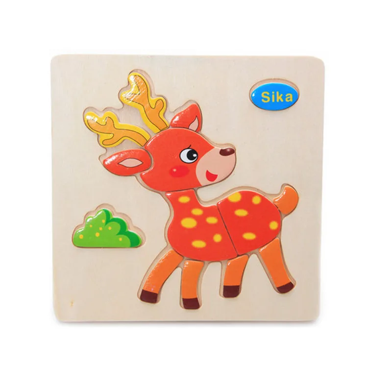 Новинка 3D пазл деревянная красочная игрушка с мультяшными животными