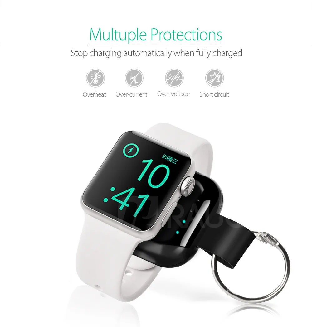 Внешний аккумулятор для Apple Watch 1, 2, 3, 4, 5, беспроводное зарядное устройство, внешний аккумулятор 700 мА/ч, портативное зарядное устройство для путешествий, для улицы, QI, беспроводное зарядное устройство