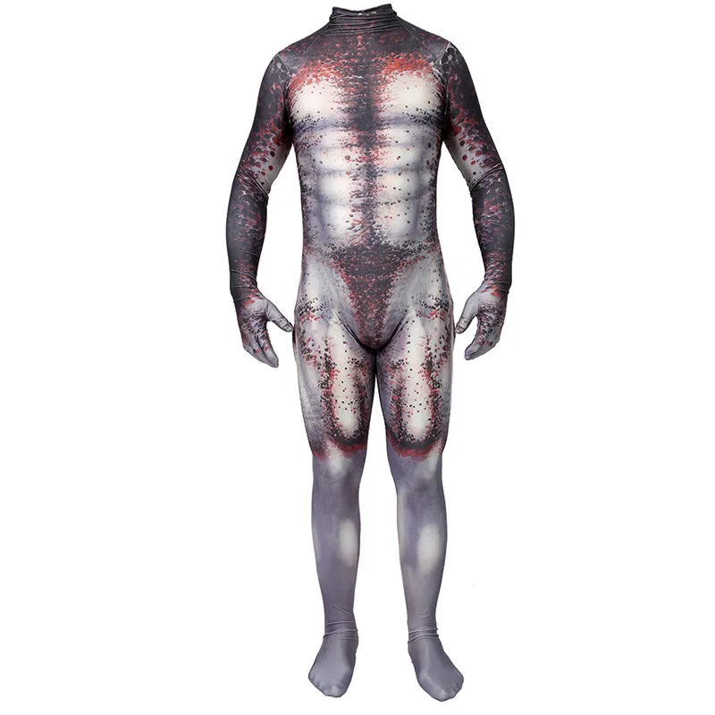 

Men 3D Print Predator Cosplay Costume Predator Basic Suit Halloween Ball Superhero Bodysuit Suit Jumpsuits with mask