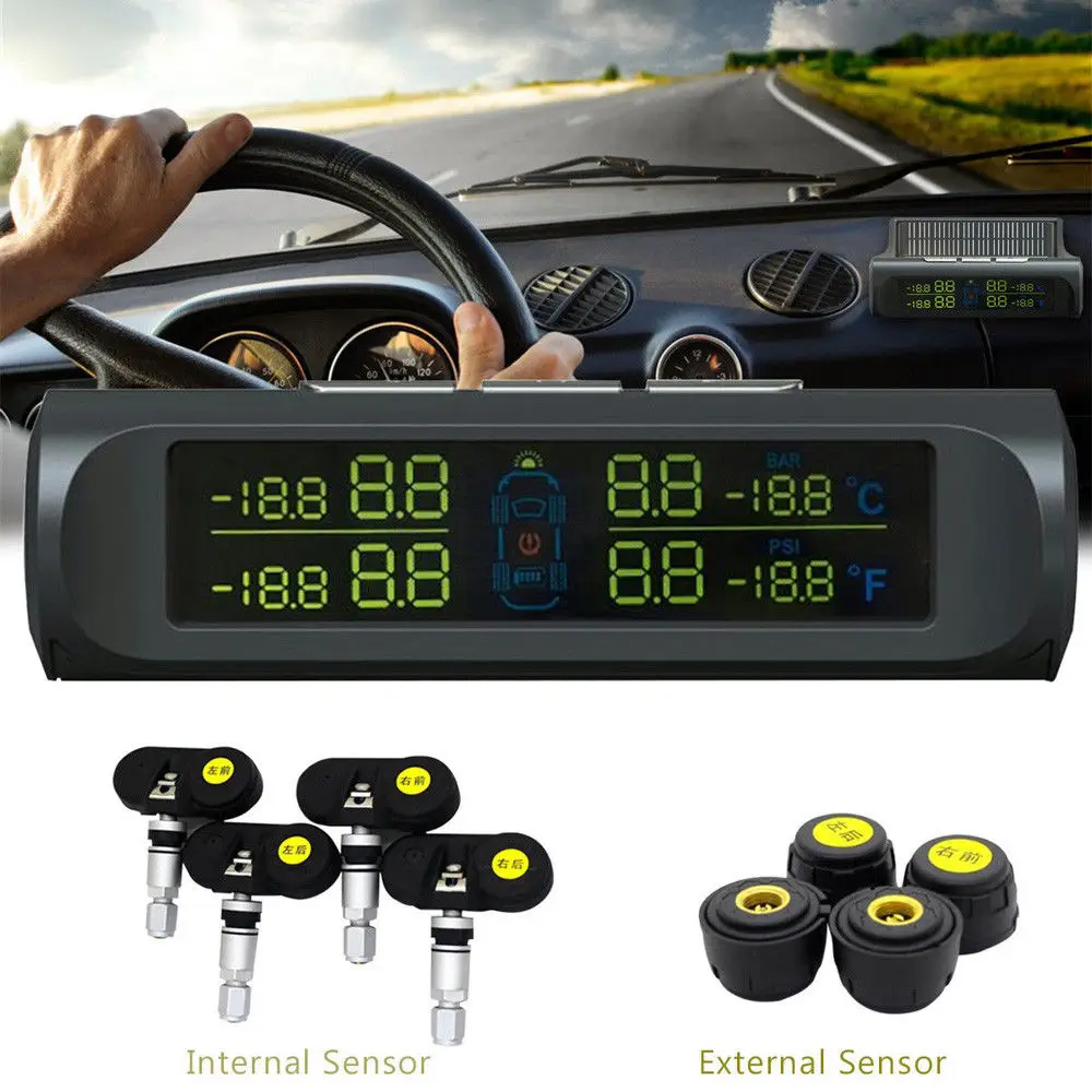 433 92 МГц Автомобильный Солнечный USB шин Давление монитор TPMS тестер Встроенный