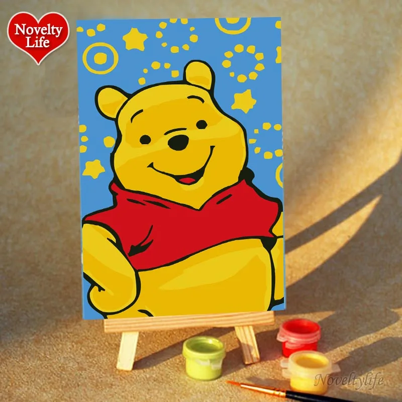 bear DIY маленькая Безрамная картина Картина по номерам Человек-паук мальчик ребенок домашний декор холст масло Painitngs детская кровать гостиная стены искусства - Цвет: bear