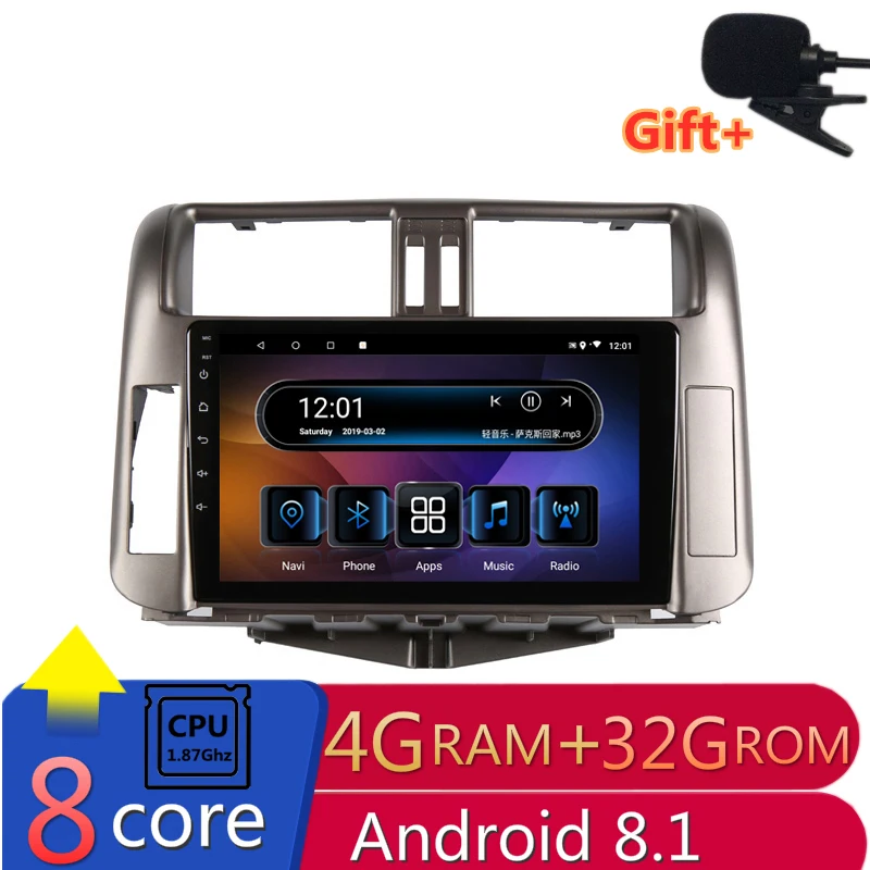 9 &quot4G RAM 2.5D IPS 8 Core Android 1 Автомобильный мультимедийный плеер dvd для Toyota Prado 150 2010 2011 2012