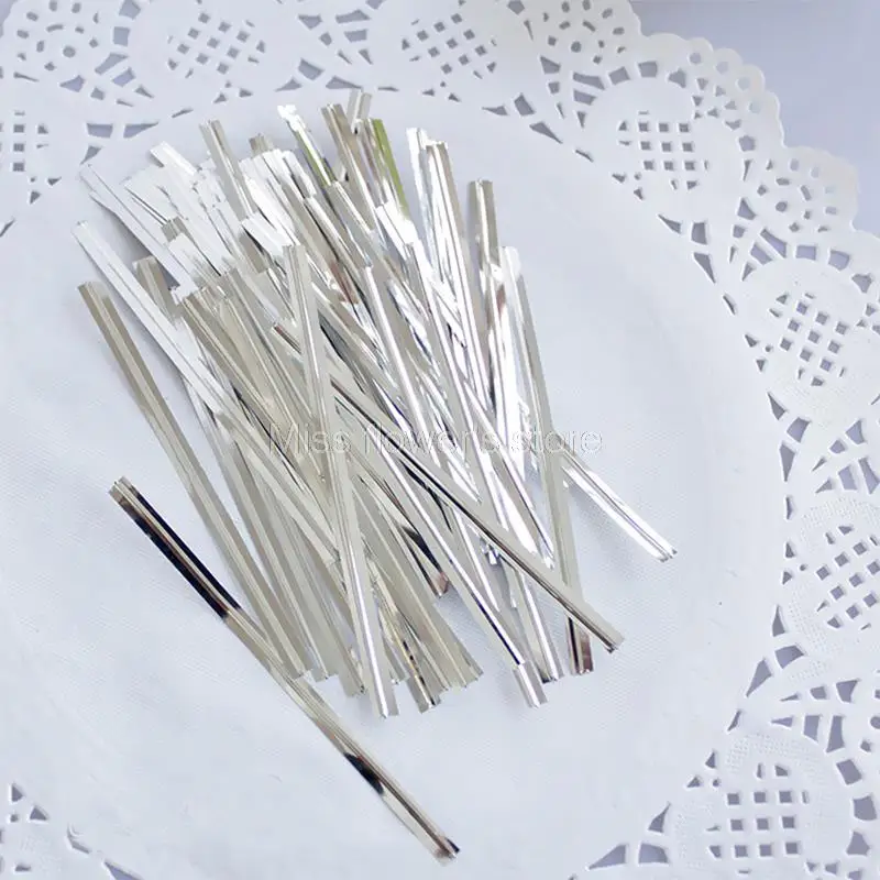 800 шт./упак. 8 см металлические скрученные Галстуки для торта хлеба леденца конфет