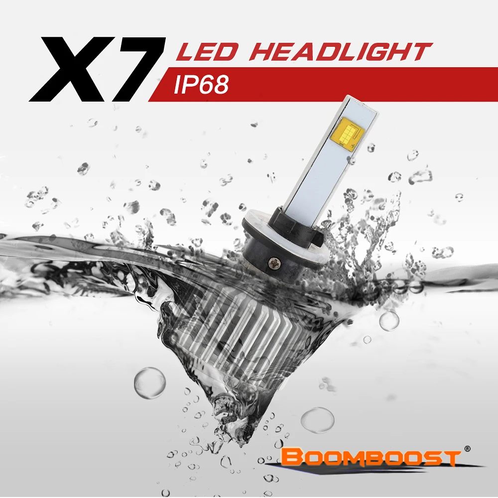 

Car auto led headlight bulbs BOOMBOOST H1 H3 H7 H4 H13 9004 9005 9006 9007 1Pair X7 6000K High Power Conversion 360 Degree