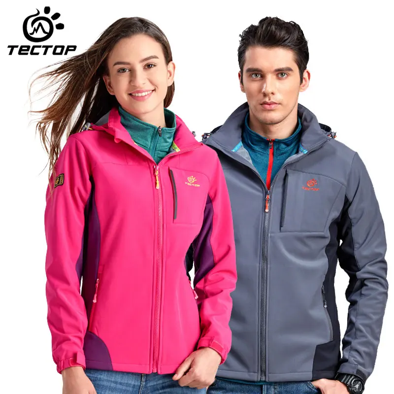 TECTOP men/women Outdoor sports Soft shell Jacket 100% Waterproof windproof keep warm outdoor/hiking/camping Jackets | Спорт и
