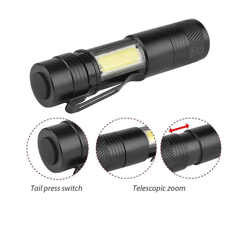 Новый Алюминий сплава телескопический зум светодиодный фонарик с киосков Свет