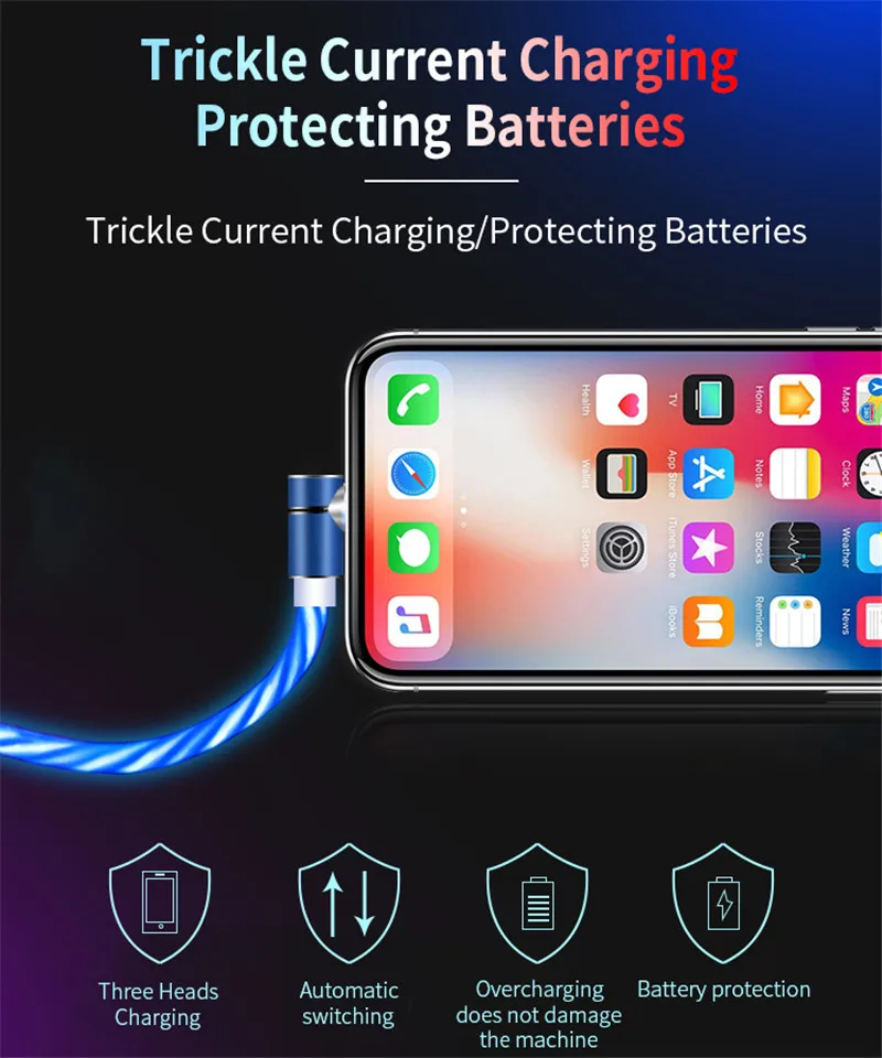 Магнитный usb-кабель для зарядки и передачи данных, светящийся Micro Usb type C Дата-кабель для синхронизации USB-C кабель для зарядки телефона для samsung Galaxy Xiaomi huawei
