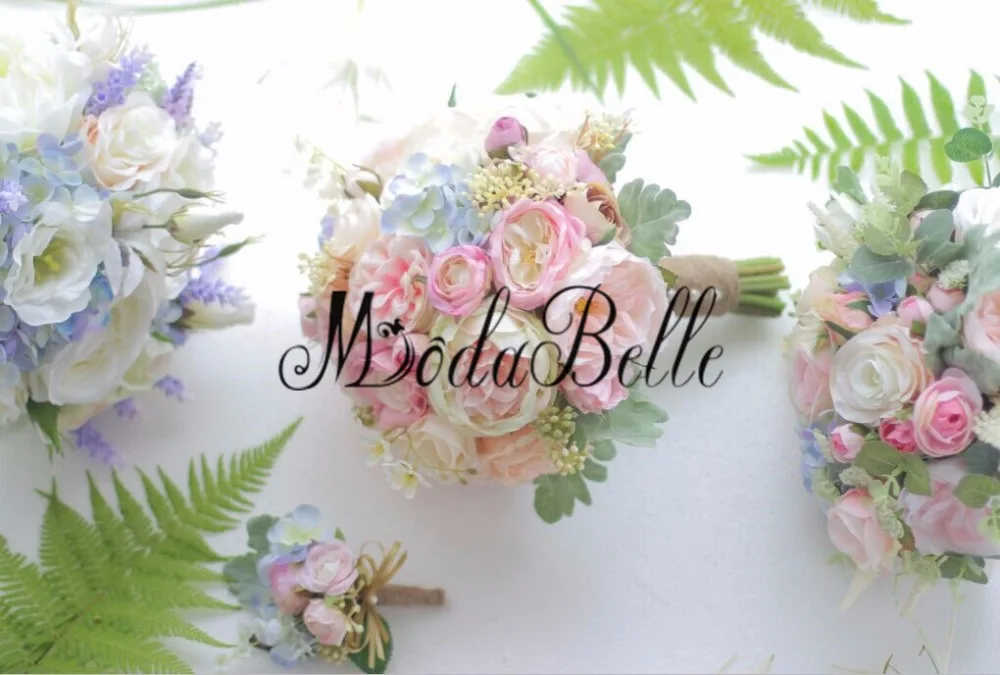 Искусственный розовый букет невесты modabelle на свадьбе настоящий свадебный ручной