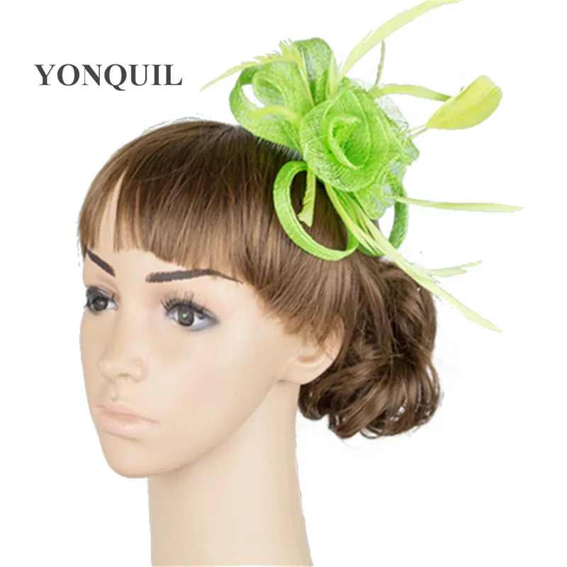21 Цвета женские свадебные украшения для волос аксессуары Fascinator Sinamay и головной