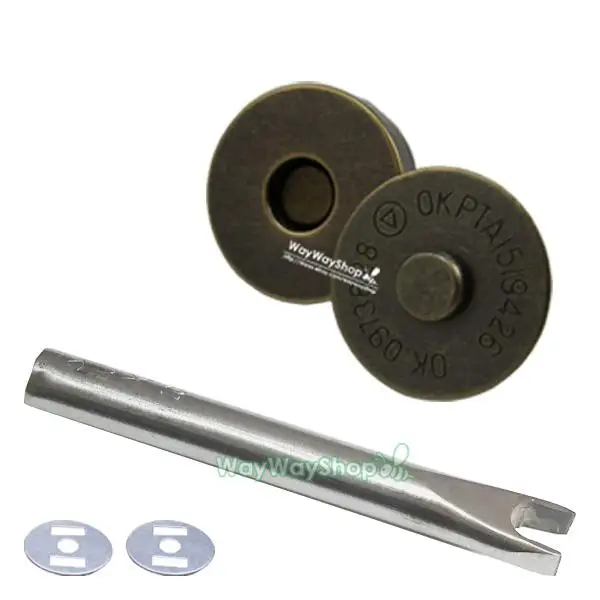 10 pcs 18mm 3/4&quot Magnetic snaps purse closures Round With one Tool Nickel Bronze Nickel-black Gold Choice | Дом и сад