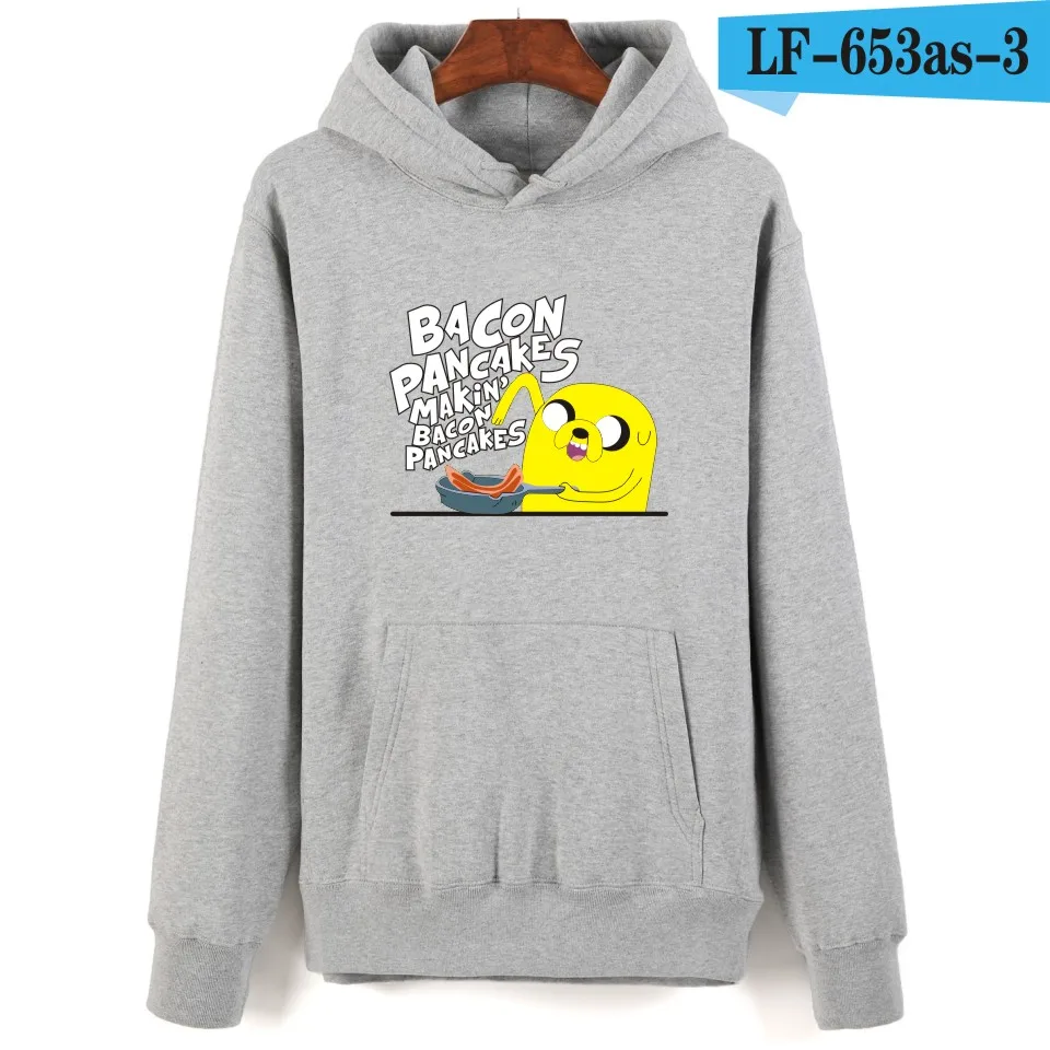 gray Горячая Распродажа, толстовки с капюшоном Adventure Time худи для мальчиков и девочек серый свитшот Adventure Time осенне-зимние топы в стиле хип-хоп Harajuku Polluvers - Цвет: gray