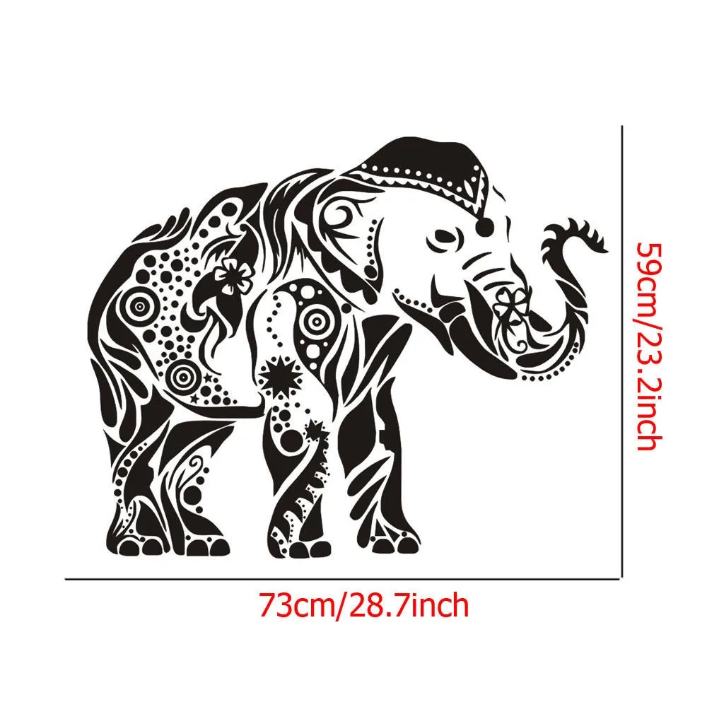 High Quality Indian Elephant Ganesha Pattern Wall Sticker Vinyl Home Decor Decals Removable Art Wallpaper W-891 | Дом и сад